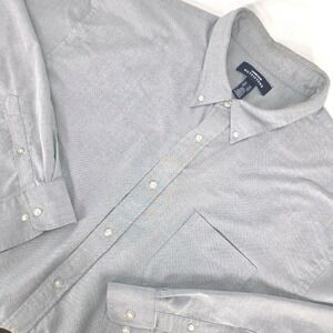 Lands' End Outfitters Button Down Shirt Mens‎ 4XL Tall Gray Long Sleeve Corpcore
